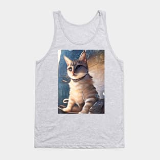 Silver armor knight cat: Joana Tank Top